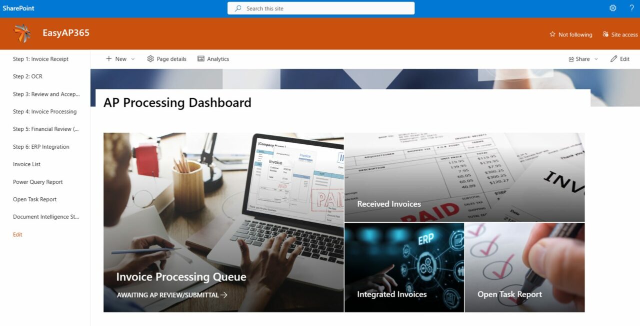 Microsoft Office 365 Invoice Automation EasyAP365