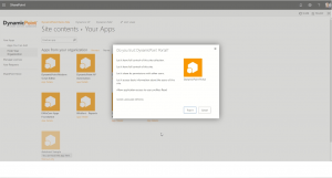 Trusting the DynamicPoint portal app in SharePoint
