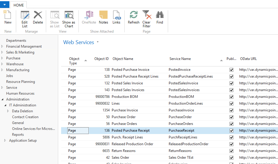 Navwebservices Dynamics NAV Web Services