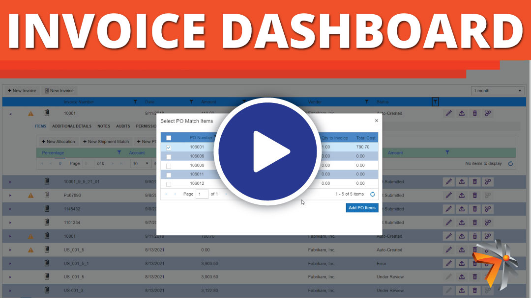 Feature highlights of EasyAP365 main dashboard for processing AP invoices