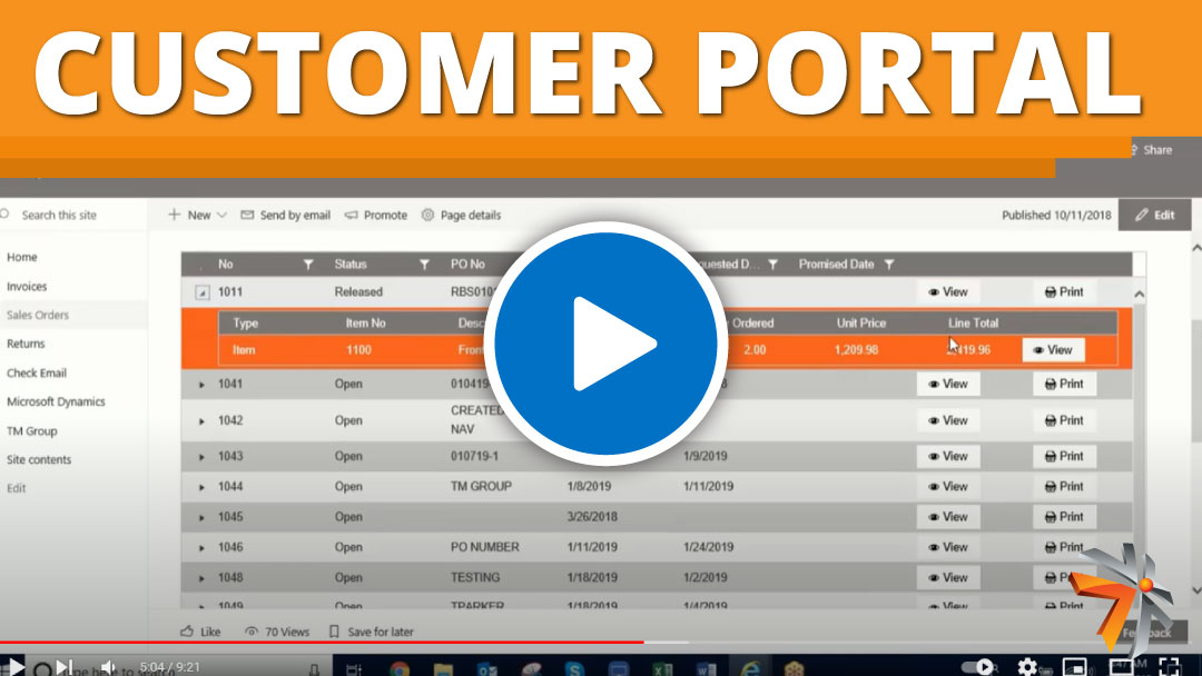 SharePoint customer portal demonstrations