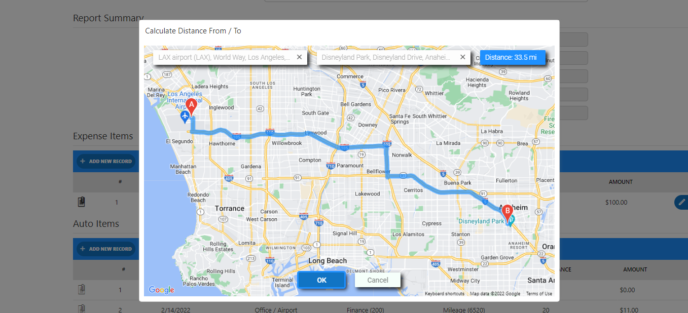 EasyEXP365 Expense Management - Mileage Reimbursement with Google Maps