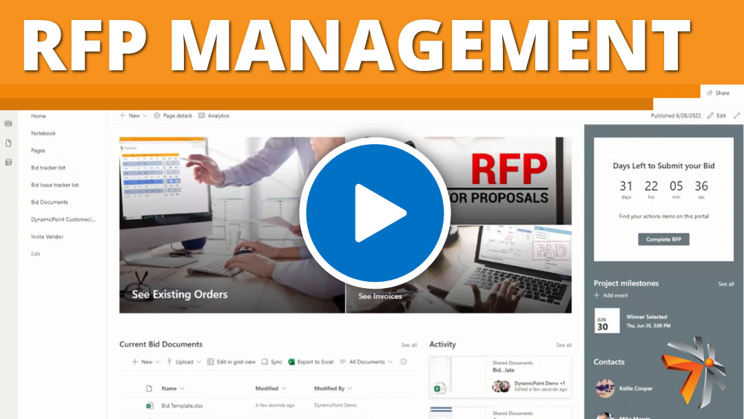 Process overview of RFP Management using SharePoint portals