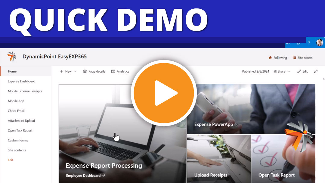 A full demonstration of EasyEXP365, Office 365 employee expense management
